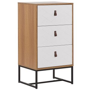 Komoda z szufladami jasne drewno z białym 70304 Komoda z szufladami jasne drewno z białym 70304
