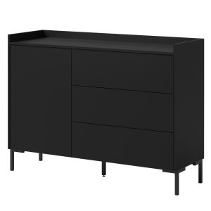 Komoda z szufladami Liam 1D3S 125 Czarna 668488 Komoda z szufladami Liam 1D3S 125 Czarna 668488