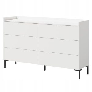 Komoda z szufladami Liam 6S 150 Biała 668489 Komoda z szufladami Liam 6S 150 Biała 668489