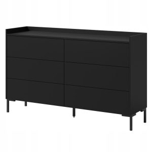 Komoda z szufladami Liam 6S 150 Czarna 668490 Komoda z szufladami Liam 6S 150 Czarna 668490