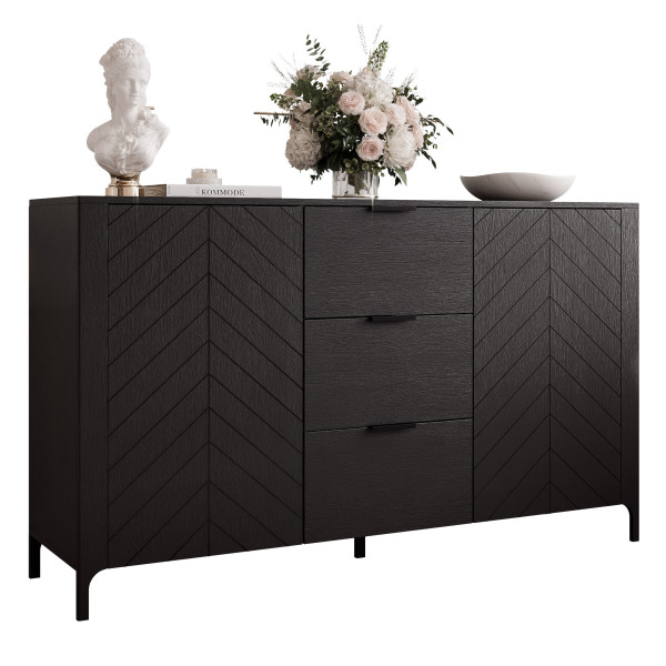 Komoda z szufladami LORIEN 153 cm czarny 704740