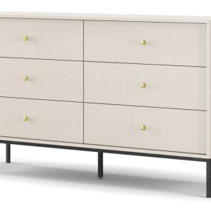 Komoda z szufladami MONAKO MKS154 – beż + stelaż czarny 309881 Komoda z szufladami MONAKO MKS154 – beż + stelaż czarny 309881