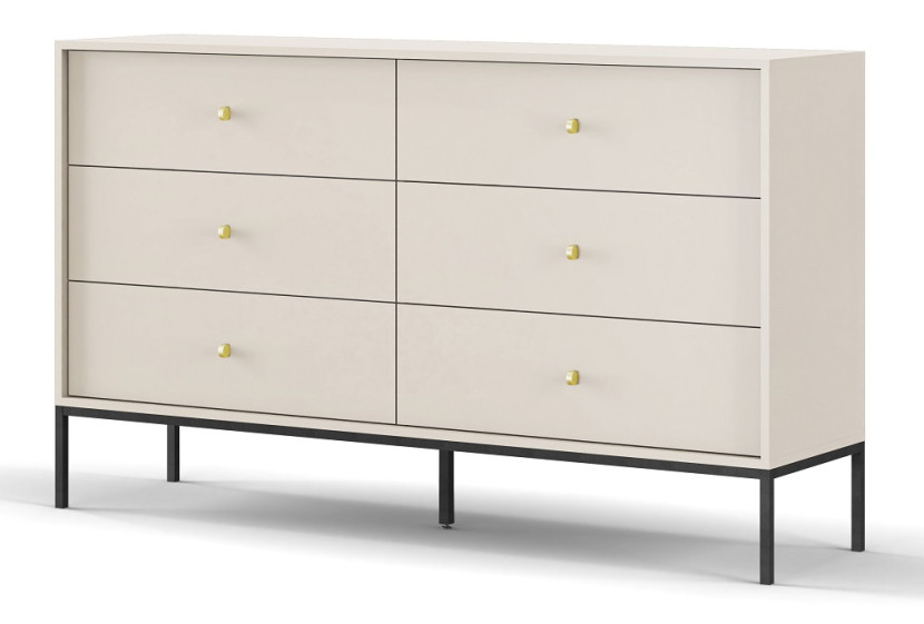 Komoda z szufladami MONAKO MKS154 - beż + stelaż czarny 309881