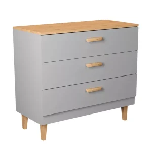 Komoda z szufladami na nóżkach szary + hikora – Naero 293010 Komoda z szufladami na nóżkach szary + hikora – Naero 293010