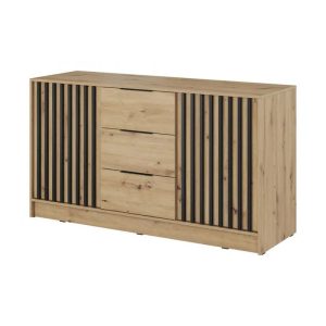 Komoda z szufladami Nelly 3D fronty z lamelami dąb artisan 329155 Komoda z szufladami Nelly 3D fronty z lamelami dąb artisan 329155