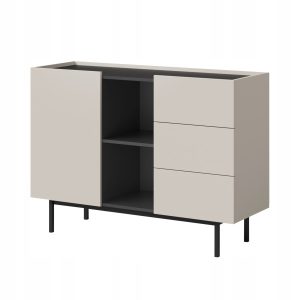 Komoda z szufladami Noel 1D3S 120 Kaszmir / Czarna 708555 Komoda z szufladami Noel 1D3S 120 Kaszmir / Czarna 708555