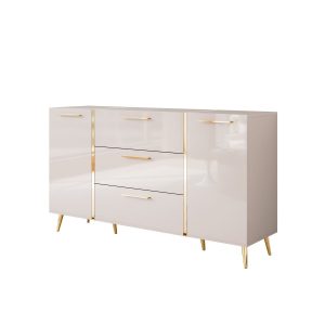 Komoda z szufladami ONYX Kaszmir na złotych nogach 158 cm, z uchwytami 858849 Komoda z szufladami ONYX Kaszmir na złotych nogach 158 cm, z uchwytami 858849