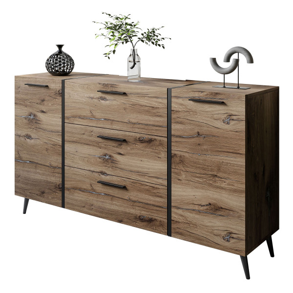 Komoda z szufladami ONYX LOFT na nóżkach z uchwytami 96247