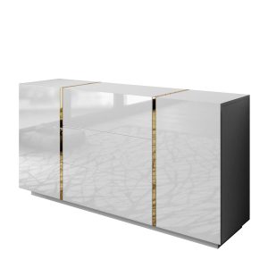 Komoda z szufladami ONYX wysoki połysk 158 cm biała 79359 Komoda z szufladami ONYX wysoki połysk 158 cm biała 79359