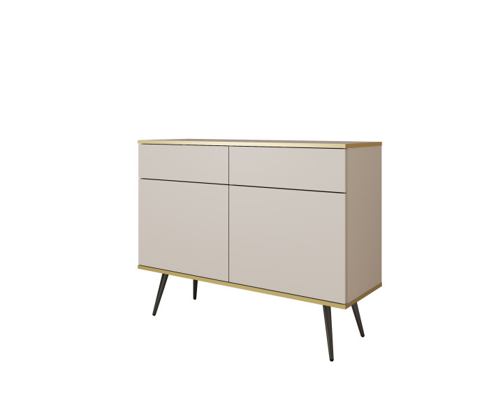 Komoda z szufladami ORINO 107cm beż ze złotymi detalami/czarne nóżki 551605