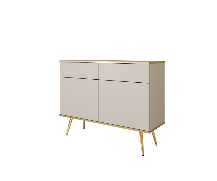 Komoda z szufladami ORINO 107cm beż ze złotymi detalami/złote nóżki 551591