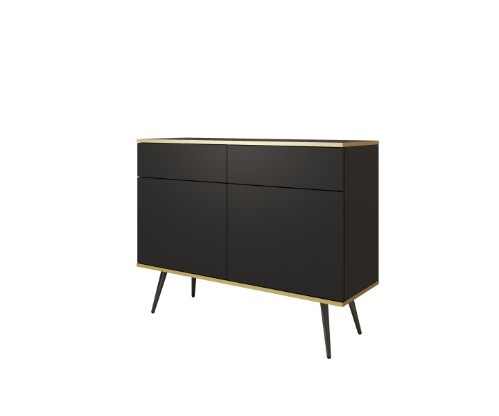 Komoda z szufladami ORINO 107cm czarny ze złotymi detalami/czarne nóżki 551607