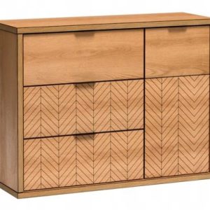 Komoda z szufladami WZÓR JODEŁKI dąb karmel FONTI F-5 219756 Komoda z szufladami WZÓR JODEŁKI dąb karmel FONTI F-5 219756