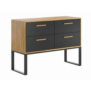 Komoda z szufladami z drewna i metalu. Szer. 110cm 312772 Komoda z szufladami z drewna i metalu. Szer. 110cm 312772