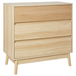 Komoda z trzema szufladami jasne drewno 384975 Komoda z trzema szufladami jasne drewno 384975