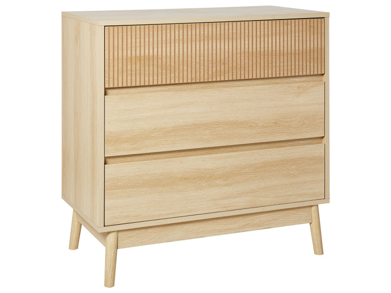 Komoda z trzema szufladami jasne drewno 384975