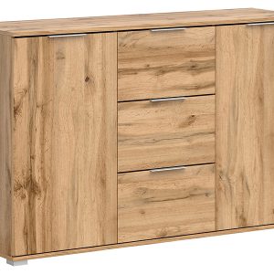 Komoda Zele 135 cm z 2 drzwiami i 3 szufladami dąb wotan 37277