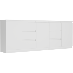 Komoda zestaw 200cm 6 szuflad 3 drzwi FRAMIRE R-200-S6 bialy 946973