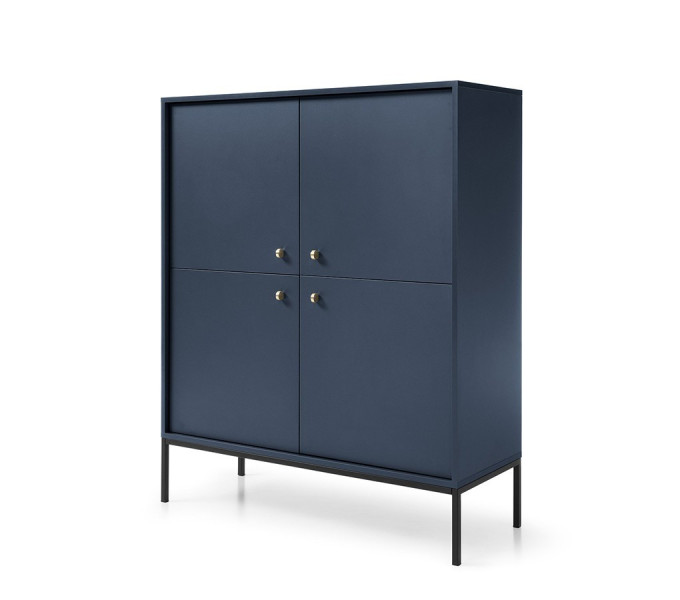 Komoda złote uchwyty czarny stelaż MOLLY 104 cm Granatowa 330277
