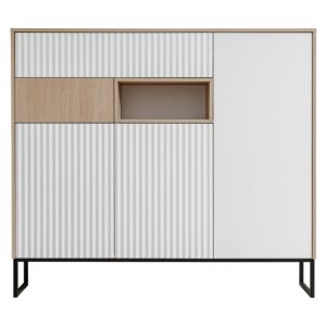 Komoda ZOE 150 3D2S jodełka scandi/biały mat 177216 Komoda ZOE 150 3D2S jodełka scandi/biały mat 177216