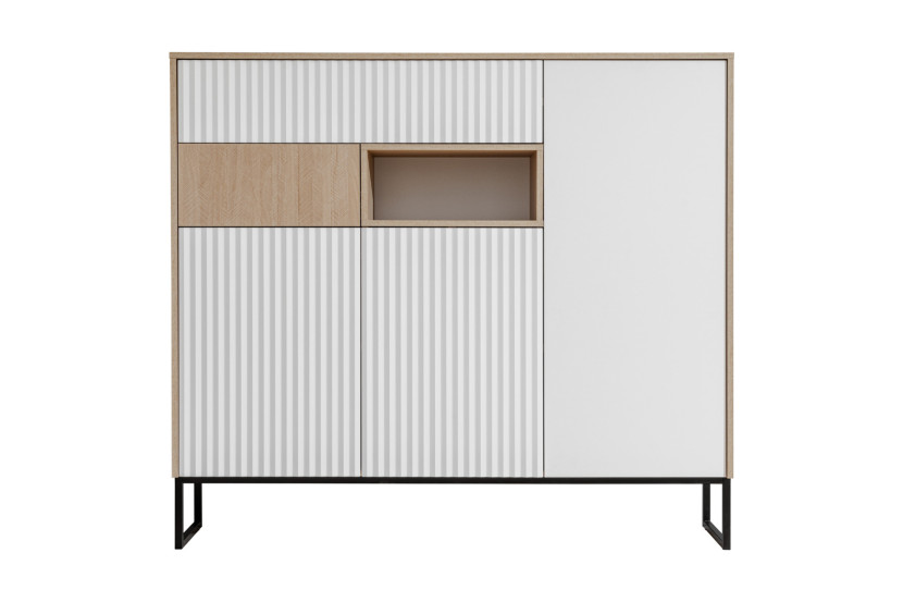 Komoda ZOE 150 3D2S jodełka scandi/biały mat 177216