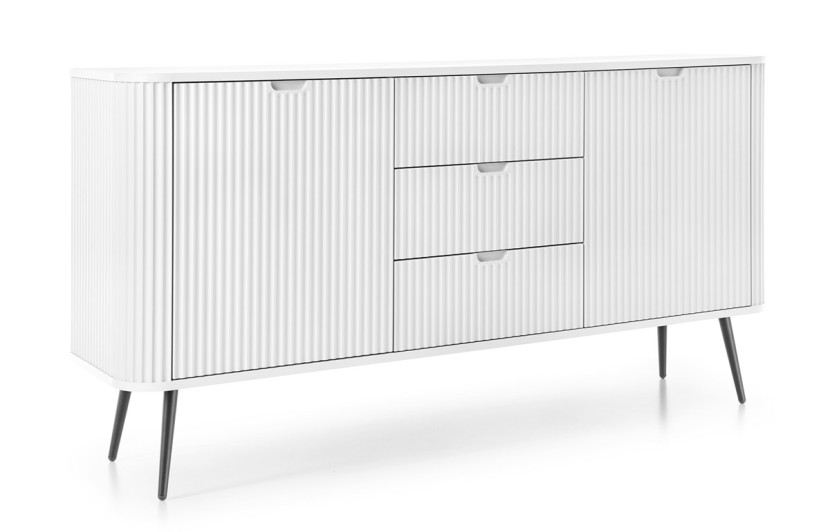 Komoda Zoja frezowana KSZ168 - biała + n. czarne 325516