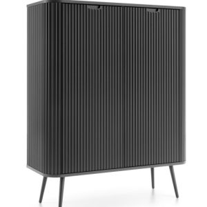 Komoda Zoja wysoka frezowana K103 – czarna + n. czarne 325500 Komoda Zoja wysoka frezowana K103 – czarna + n. czarne 325500