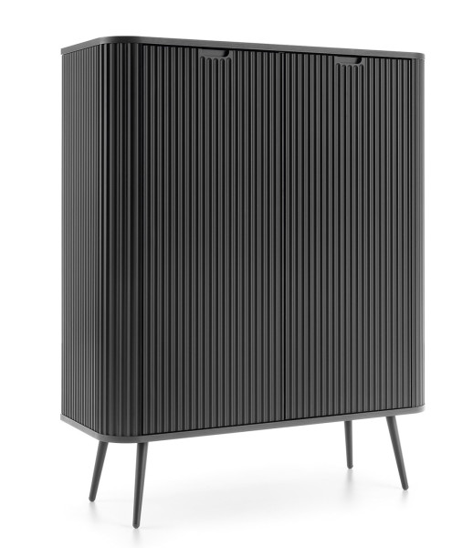 Komoda Zoja wysoka frezowana K103 - czarna + n. czarne 325500