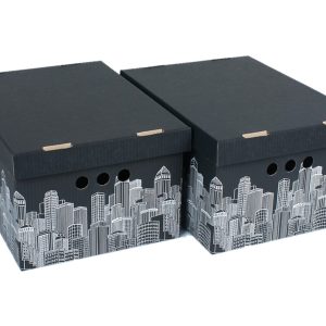 Komplet 2 pudeł kartonowych City 22×25 cm 237745 Komplet 2 pudeł kartonowych City 22×25 cm 237745