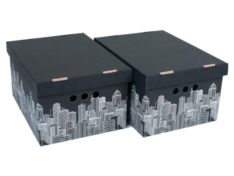 Komplet 2 pudeł kartonowych City 22x25 cm 237745