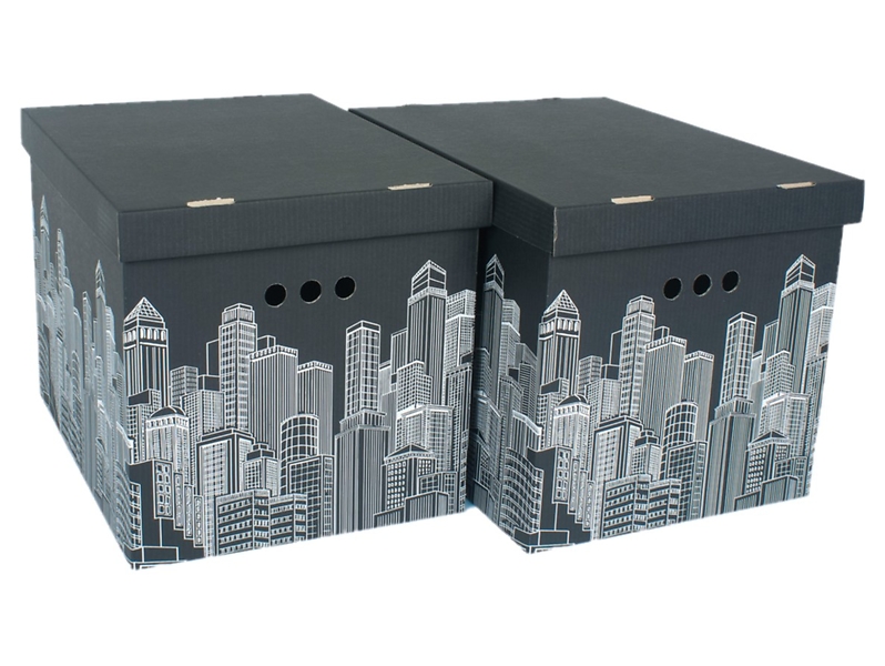 Komplet 2 pudeł kartonowych City 42x32 cm 237746