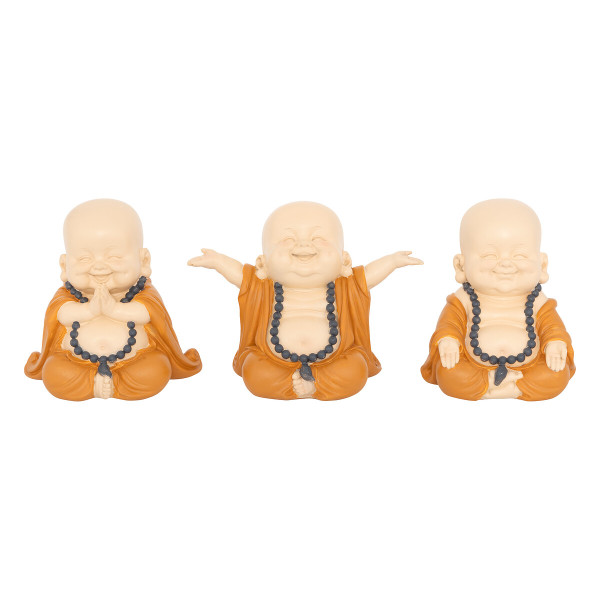 Komplet 3 figurek Budda Baya kolorowe dekoracyjne 931840