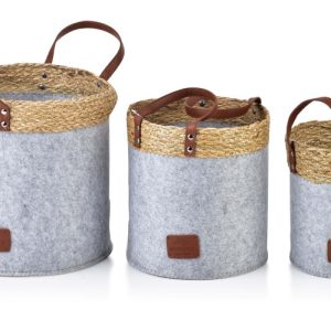 KOMPLET 3 KOSZY 28xH28CM,24xH24CM 20xH20CM AMPARO 264847 KOMPLET 3 KOSZY 28xH28CM,24xH24CM 20xH20CM AMPARO 264847