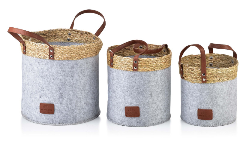 KOMPLET 3 KOSZY 28xH28CM,24xH24CM 20xH20CM AMPARO 264847