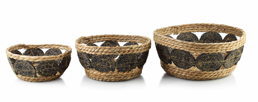 Komplet 3 koszy 30X15cm 27X13cm 21X9cm BALI 264848