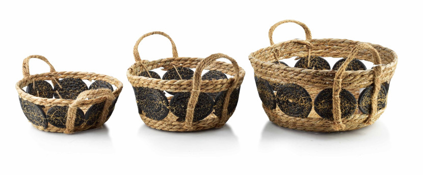 Komplet 3 koszy 30X15cm 27X13cm 21X9cm BALI 264853