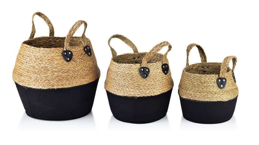Komplet 3 koszy 30x38xh34cm, 28x32xh28cm, 23x26xh24cm BALI 264827