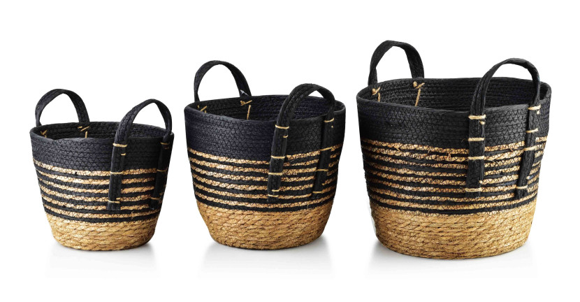 Komplet 3 koszy 33x33x26cm 28x28x23cm 23x23x20cm BALI 264841