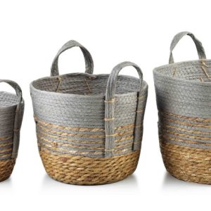Komplet 3 koszy 33x33x26cm 28x28x23cm 23x23x20cm BALI 264838 Komplet 3 koszy 33x33x26cm 28x28x23cm 23x23x20cm BALI 264838