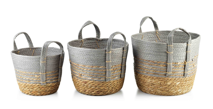 Komplet 3 koszy 33x33x26cm 28x28x23cm 23x23x20cm BALI 264838