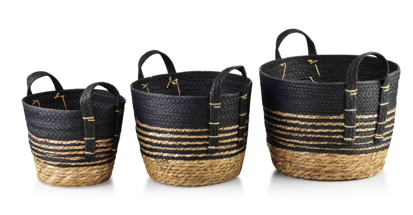 Komplet 3 koszy 33x33xH:26/28x28xH:23/23x23xH:20cm BALI 264837