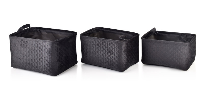KOMPLET 3 KOSZY 38x26xh22cm, 34x23xh20cm, 30x20xh18cm SARA 264839