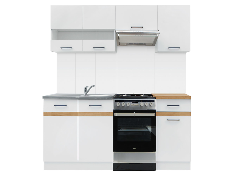 Komplet kuchenny Junona Line 170 cm biały połysk z blatem 21706