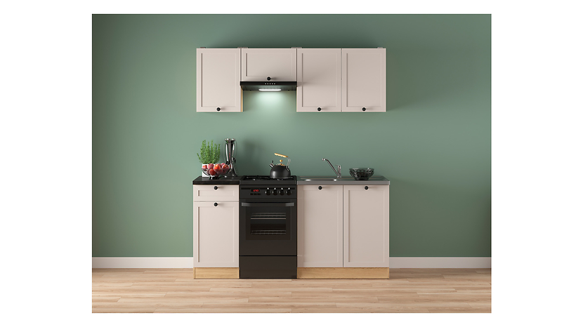 Komplet kuchenny Junona Line 170 cm dąb bernstein/uni kaszmir z blatem 866395