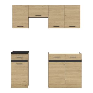 Komplet kuchenny Junona Line 170 cm dąb bernstein z blatem 281141 Komplet kuchenny Junona Line 170 cm dąb bernstein z blatem 281141