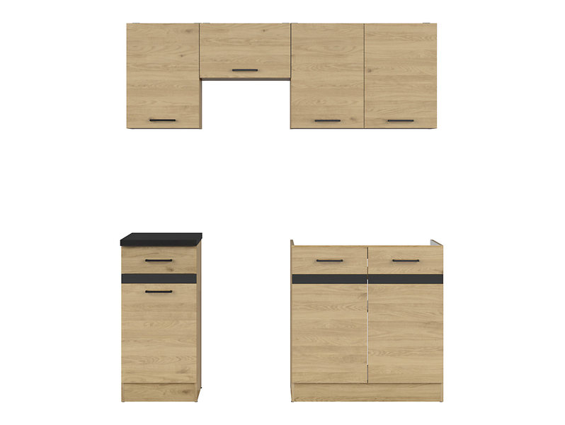 Komplet kuchenny Junona Line 170 cm dąb bernstein z blatem 281141