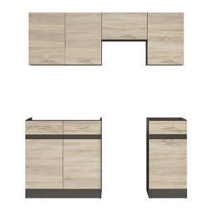 Komplet kuchenny Junona Line 170 cm dąb sonoma z blatem 155045 Komplet kuchenny Junona Line 170 cm dąb sonoma z blatem 155045