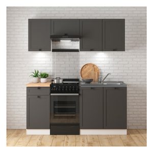 Komplet kuchenny Junona Line 170 cm grafitowy z blatem 164496 Komplet kuchenny Junona Line 170 cm grafitowy z blatem 164496