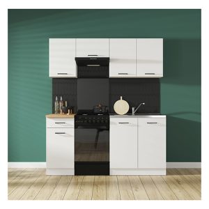 Komplet kuchenny Junona Line 170 cm kredowy połysk bez blatu 75287 Komplet kuchenny Junona Line 170 cm kredowy połysk bez blatu 75287