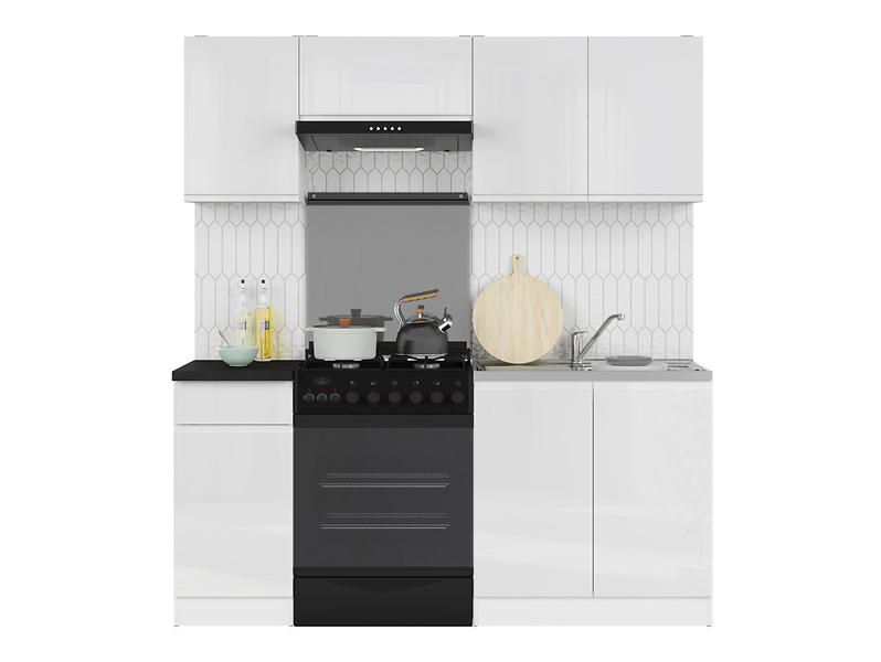 Komplet kuchenny Junona Line 180 cm biały połysk bez blatu 738608